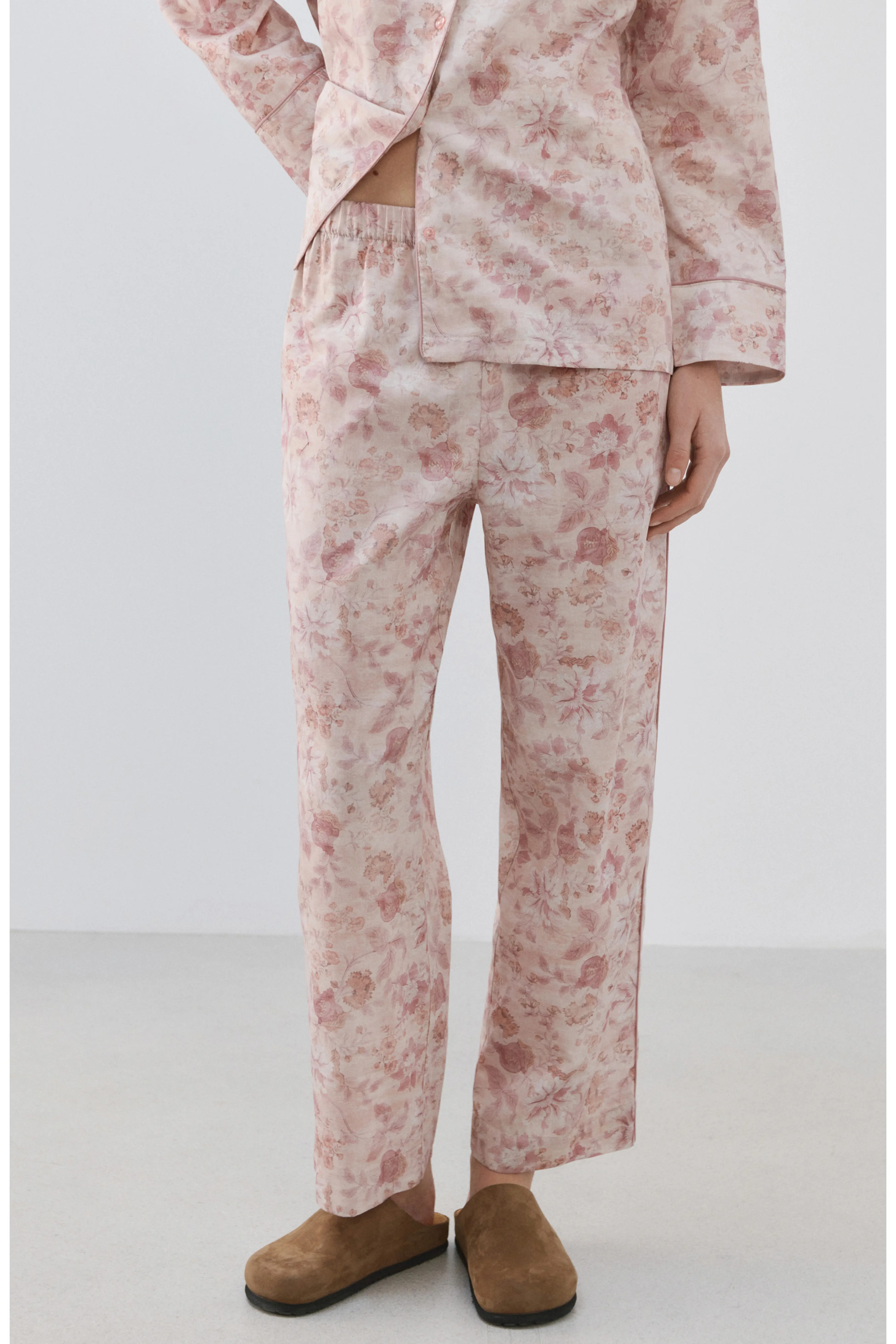 Print Cotton Pajama Pants