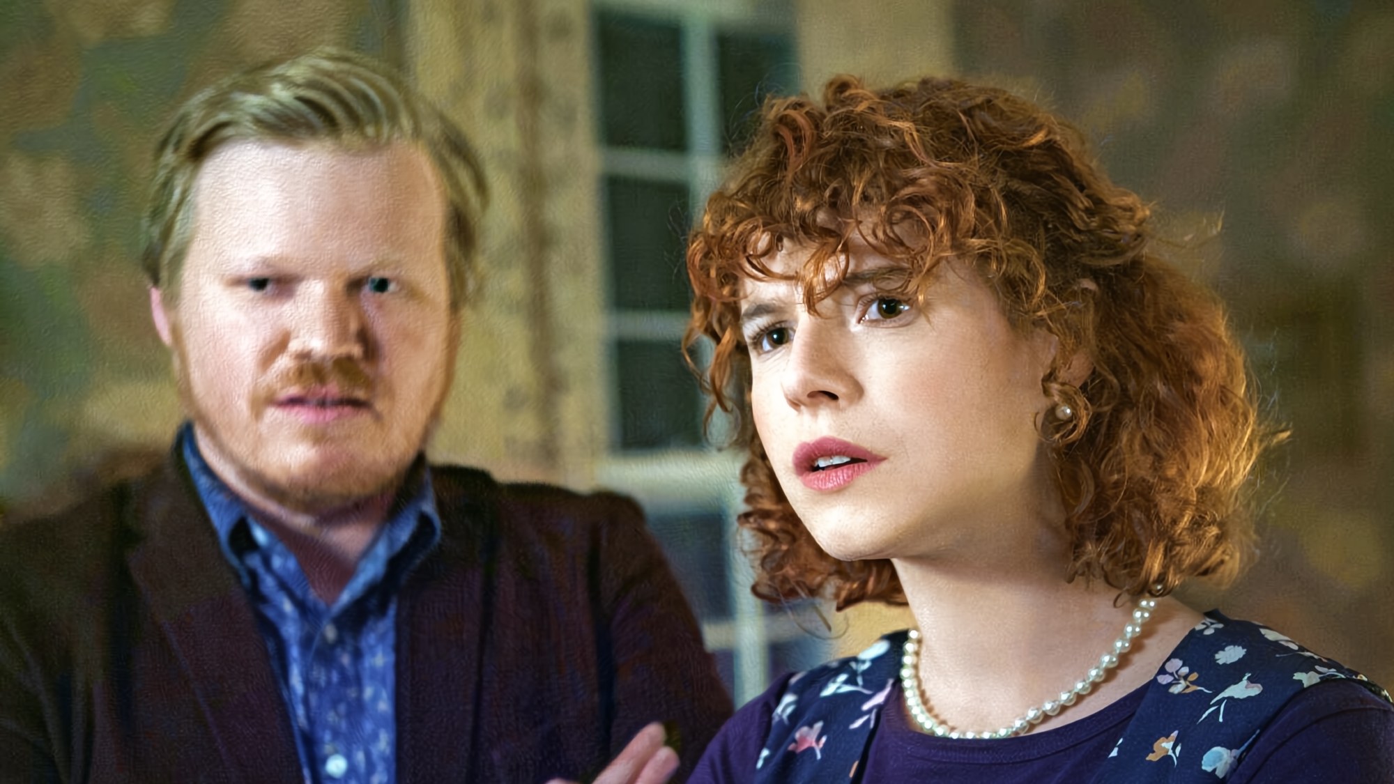 Jesse Plemons and Jessie Buckley in I'm Thinking of Ending Things