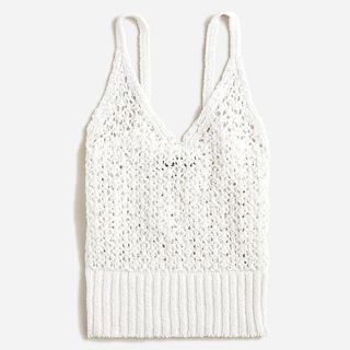 white knitted tank