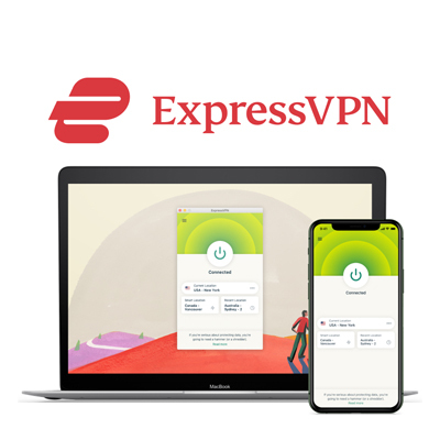 ExpressVPN VPN apps running on laptop and mobile