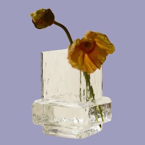 Textured-Glass Vase - Light Brown