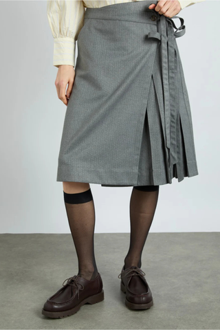 Kat Kilt - Grey Pinstripe