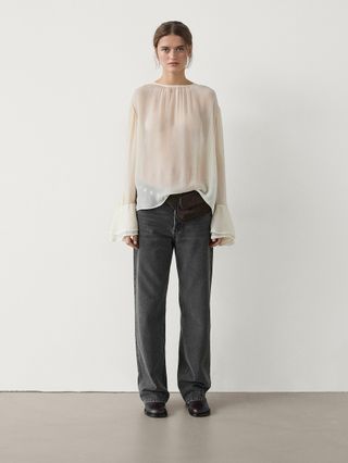 Flowing Shirt With Ruffles