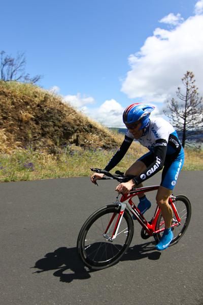 Pro mountain biker Carl Decker (Giant) lives in Oregon and is racing at Mt. Hood.
