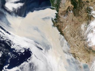 Smoke from wildfires blankets much of the West Coast in this photo captured on Sept. 9, 2020 by NASA's Terra satellite.