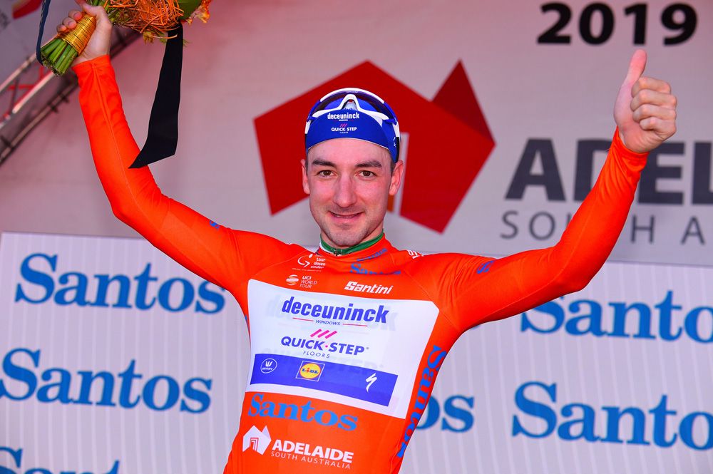 Elia Viviani (Deceuninck - Quick-Step) was happy in ochre