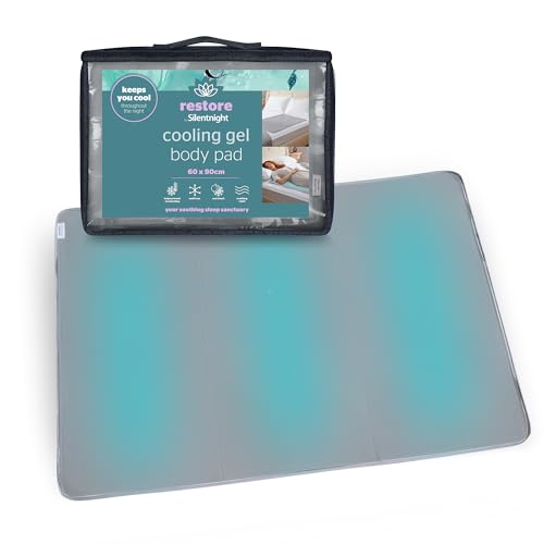 Silentnight Restore Cooling Gel Mattress Pad - Helps Absorb Body Heat Prevent Overheating - Improve Sleep Quality for Night Sweats Hot Flushes Menopause - Cool Mat for Bed Sofa Car Travelling, 60x90cm
