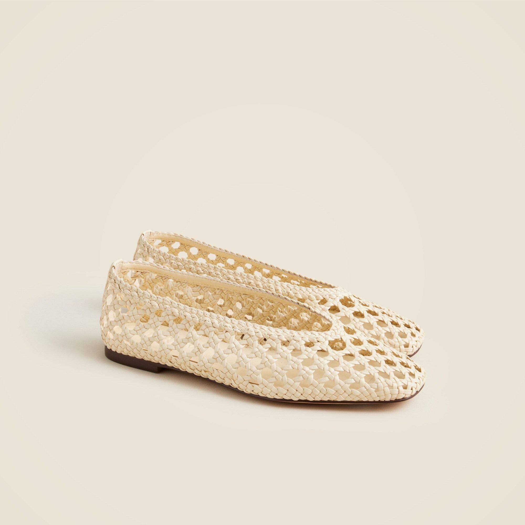 Quinn Handwoven Ballet Flats in Leather