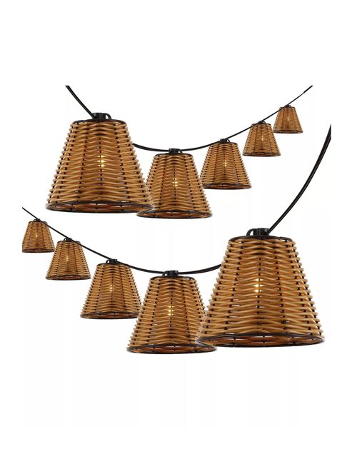 Payton 10-Light Rattan Shaded String Lights
