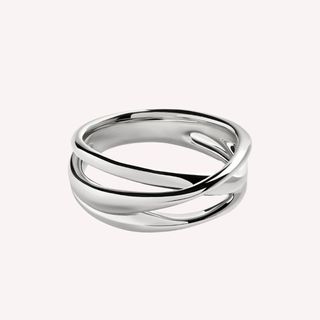 flat lay image of silver ring 