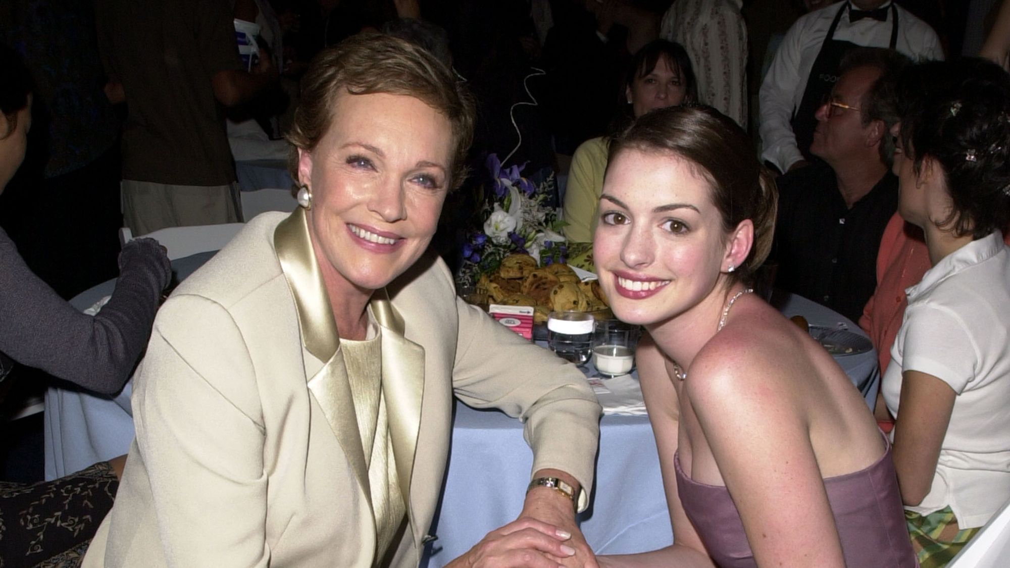 Julie Andrews and Anne Hathaway at The Princess Diaries premiere after party in 2009