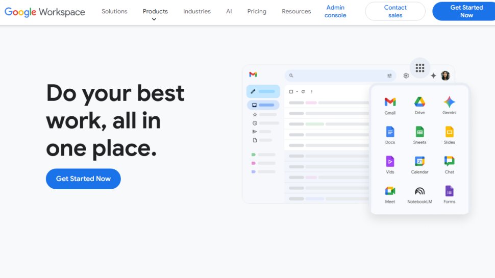 Website screenshot of Google Workspace (January, 2026)