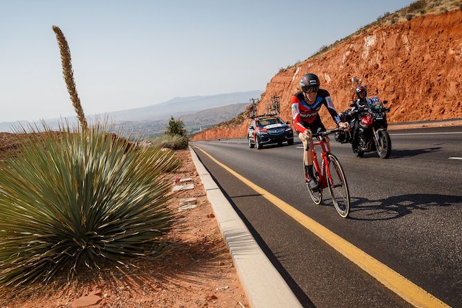 Brent Bookwalter of the United States and the BMC Racing Team on August 6, 2018 in St. George, Utah.