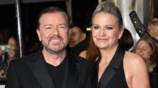 Ricky Gervais and Jane Fallon attend the National Television Awards 2022 at OVO Arena Wembley on October 13, 2022 