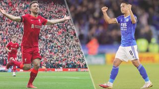 Diogo Jota of Liverpool and Youri Tielemans of Leicester City could both feature in the Liverpool vs Leicester City live stream