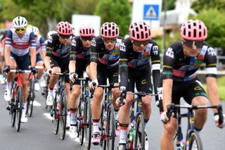 MONTE ZONCOLAN ITALY MAY 22 Alberto Bettiol of Italy and Team EF Education Nippo and Teammates during the 104th Giro dItalia 2021 Stage 14 a 205km stage from Cittadella to Monte Zoncolan 1730m UCIworldtour girodiitalia Giro on May 22 2021 in Monte Zoncolan Italy Photo by Tim de WaeleGetty Images