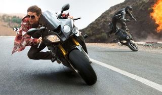 Mission: Impossible Rogue Nation Tom Cruise escaping on a motorcycle