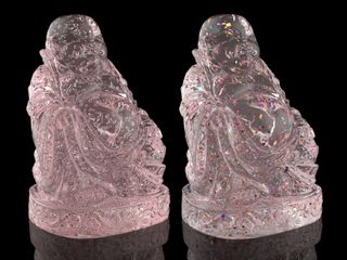 Pair of flaky Buddah models