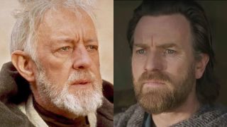 Alec Guinness and Ewan McGregor as Obi-Wan Kenobi