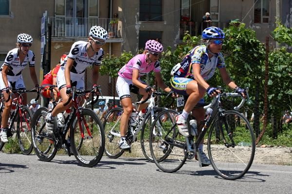 Claudia Hausler (Cervelo Test Team) rides with her team-mates
