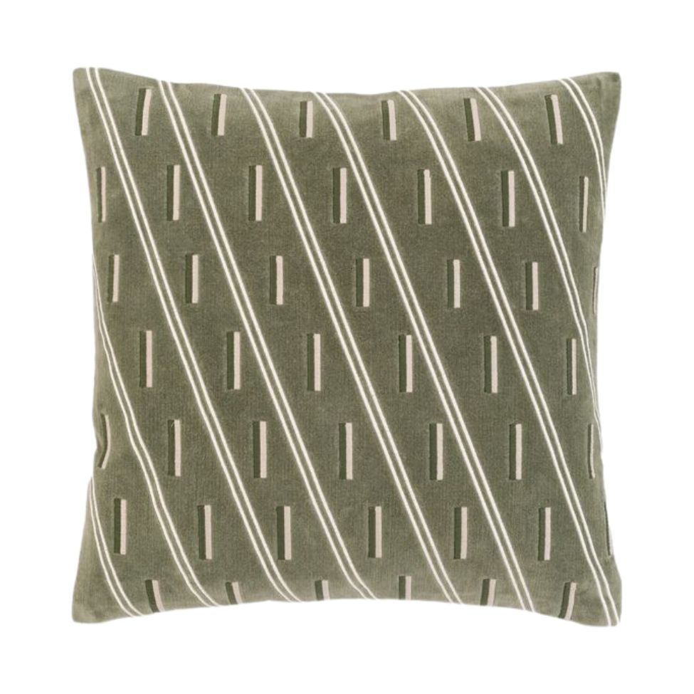 Vaya Velvet Cushion in Olive