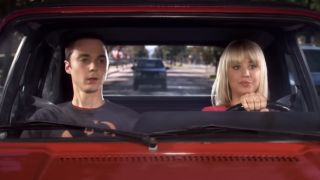 Sheldon Cooper (Jim Parsons) and Penny (Kaley Cuoco) share a car ride on The Big Bang Theory