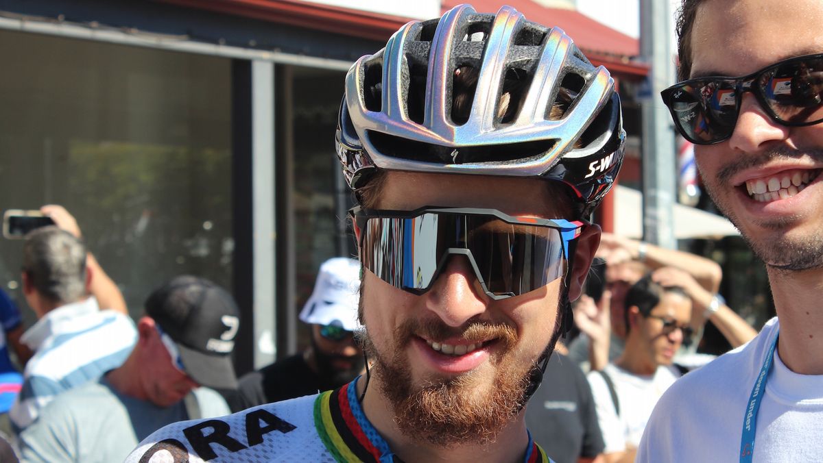 Peter Sagan's custom S-Works Prevail helmet and 100% glasses