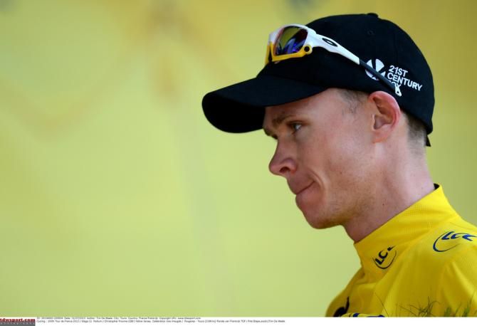 Chris Froome after a hard day in the saddle