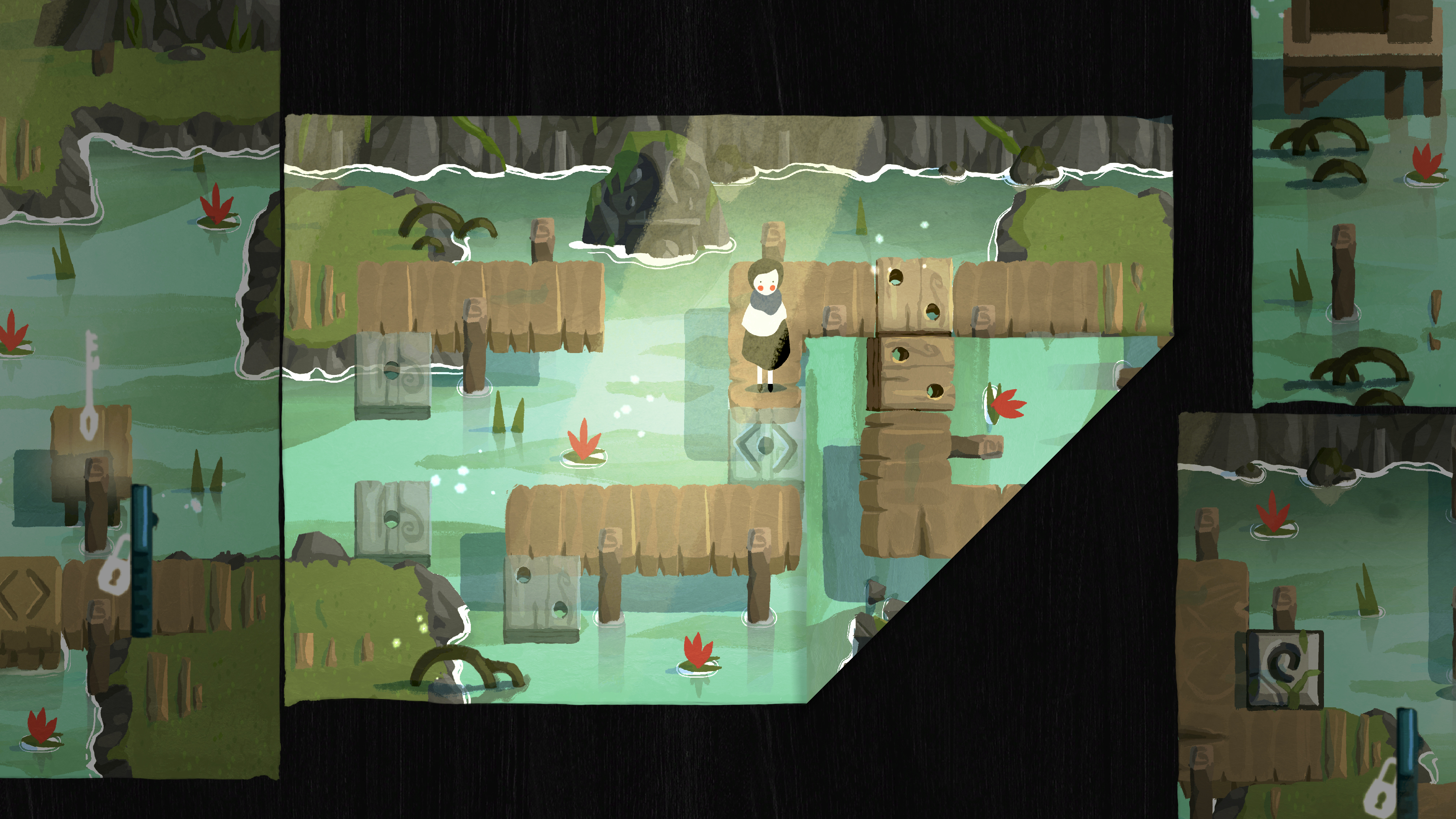 Paper folding puzzle game