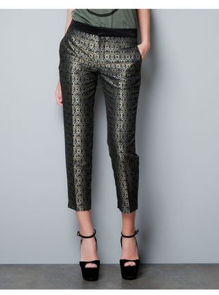 Zara jacquard loom trousers, £39.99