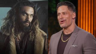 From L to R: Jason Momoa as Aquaman/Arthur Curry in Justice League, Joe Manganiello on Deal or No Deal Island.