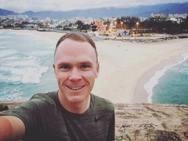 Chris Froome takes a selfie in Rio