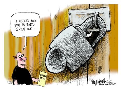 Political cartoon GOP gridlock votes