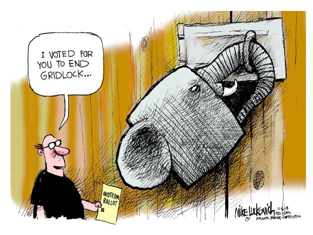 Political cartoon GOP gridlock votes