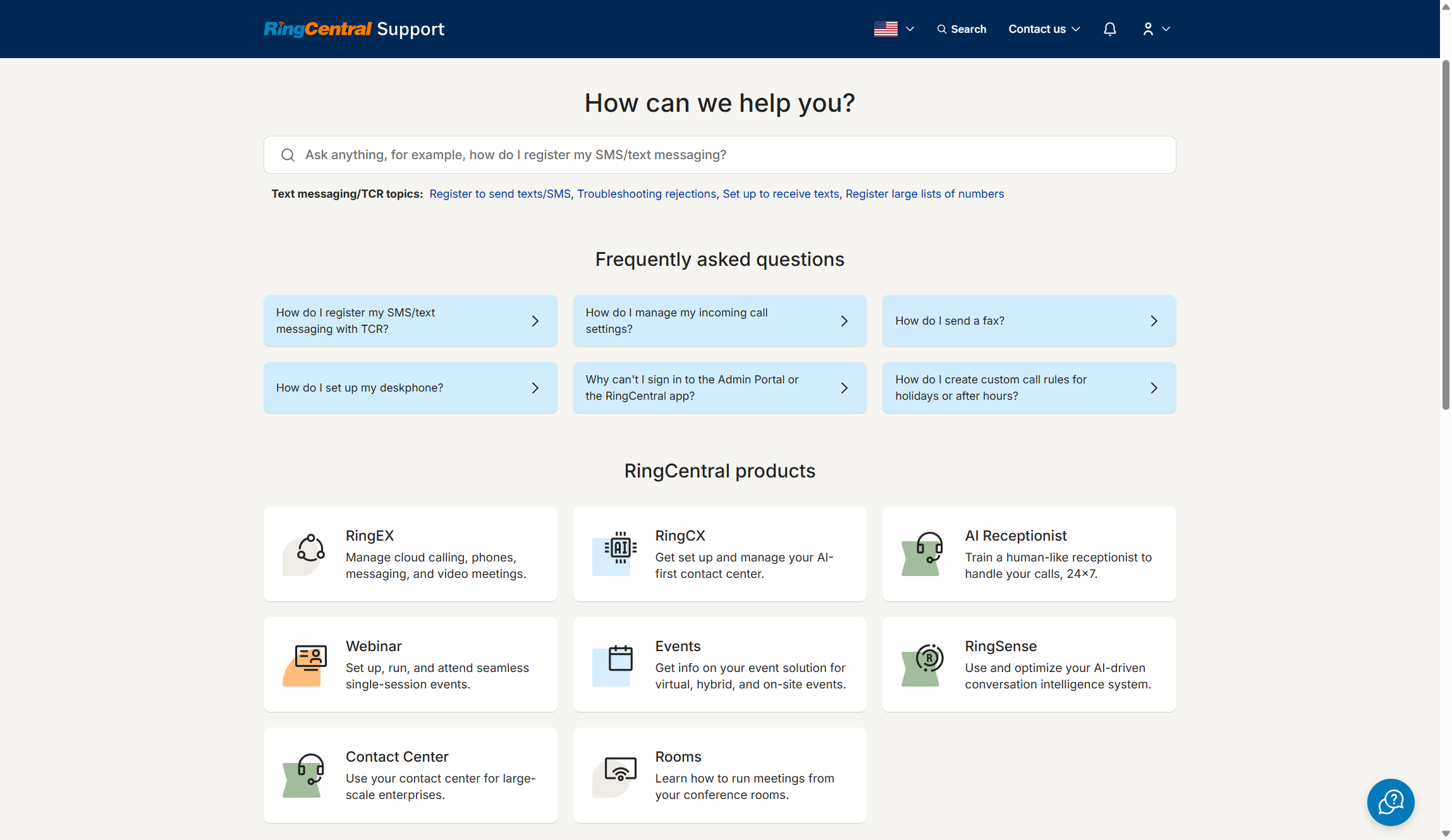 RingCentral Contact Center support