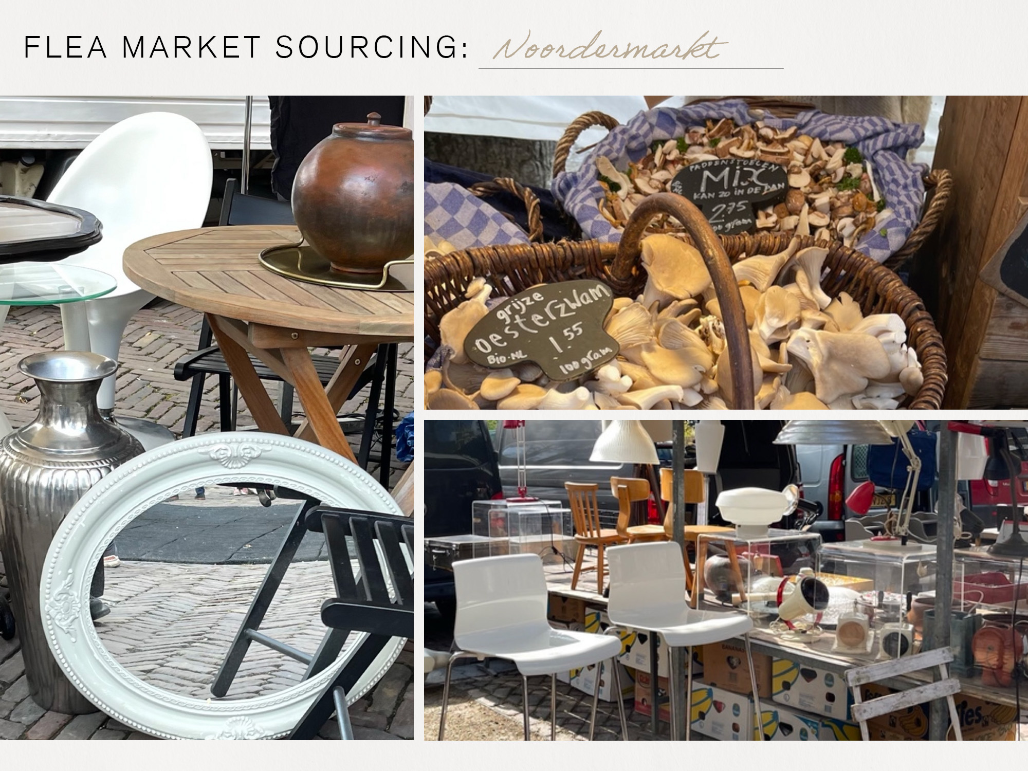 a collage of images featuring Stephanie Broek's fashion-editor travel guide to Amsterdam