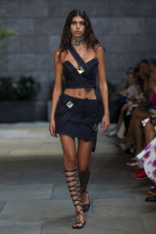 Model on runway wearing Area at New York Fashion Week S/S 2023