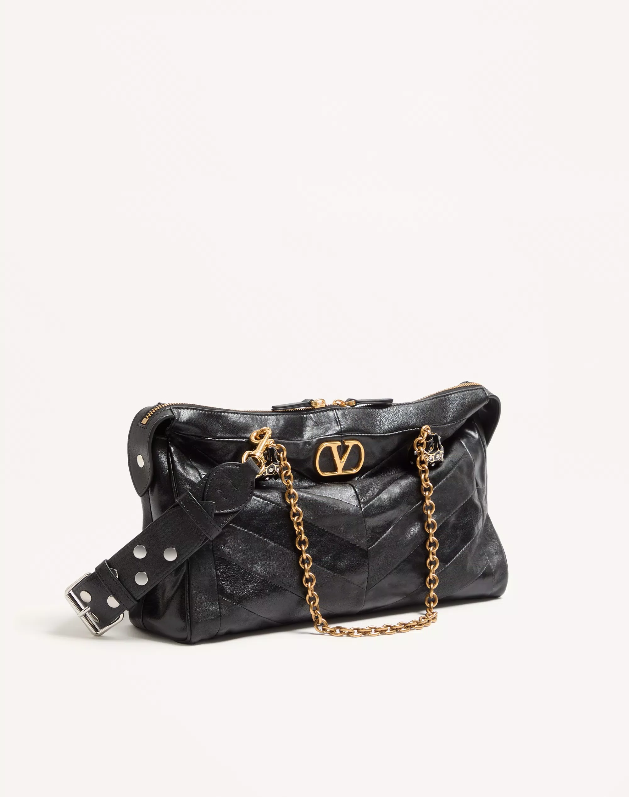 Valentino, Valentino Garavani Panthea Shoulder Bag In Nappa Leather With Chevron Pattern