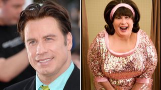 L - John Travolta, R - John Travolta in Hairspray