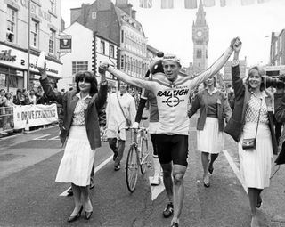 Malcolm Elliott in 1984 after winning a record eight Milk Race stages in Darlington