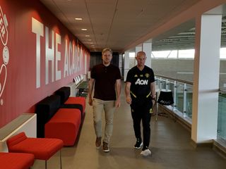 Manchester United head of academy Nick Cox (left) with former head of first team development Nicky Butt