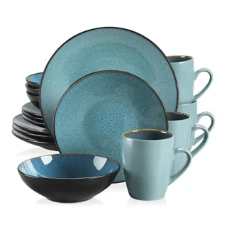 Vancasso Bubble Stoneware Dinnerware Set - bowls plates and mugs against white background