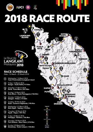 The route of the 2018 Tour de Langkawi