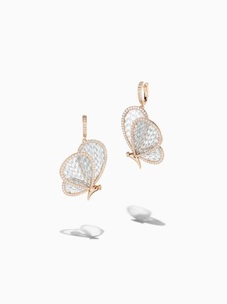 Diamond and titanium butterfly earrings