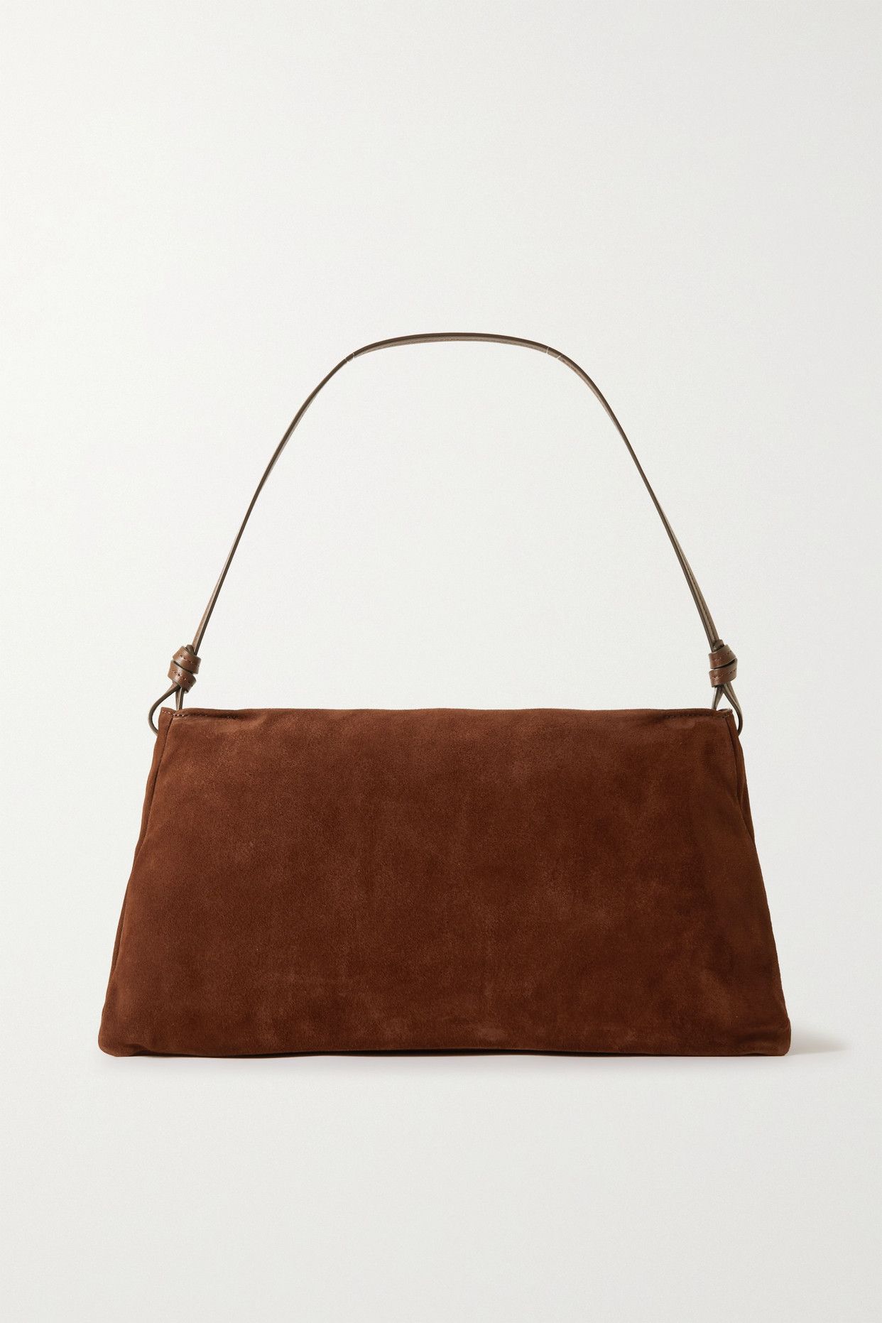 Vivi Leather-Trimmed Suede Shoulder Bag