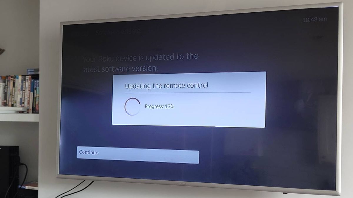 The Roku Streaming Stick updating the remote.