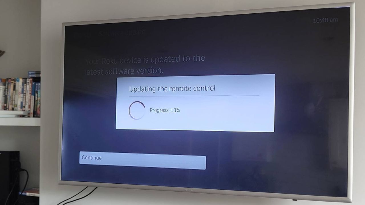 The Roku Streaming Stick updating the remote.