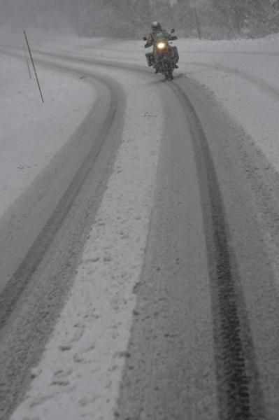 Traction got to be an issue as the snow continued