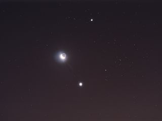 Venus, Jupiter and the Crescent Moon over Redding, CA
