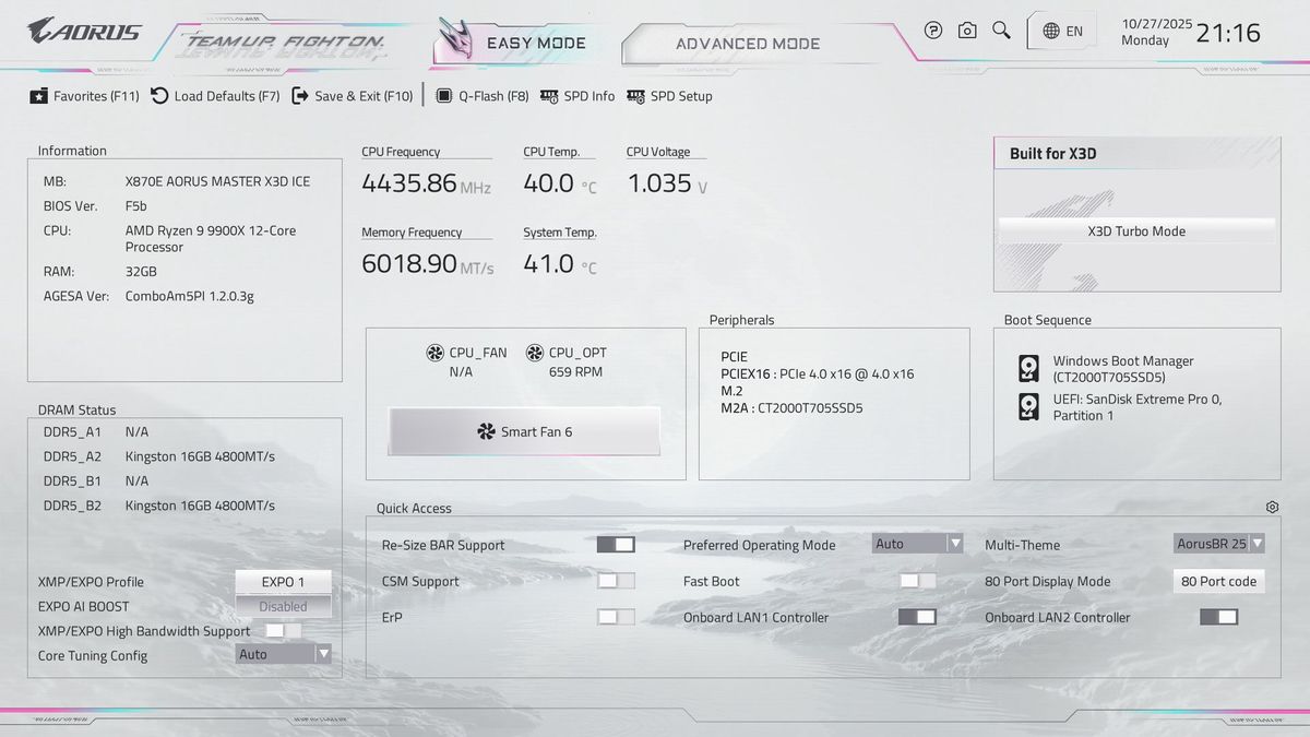 Gigabyte X870E Aorus Master X3D Ice